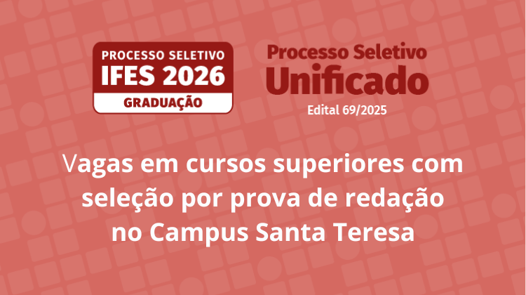 Vagas para Curso de Graduação no Campus Santa Teresa